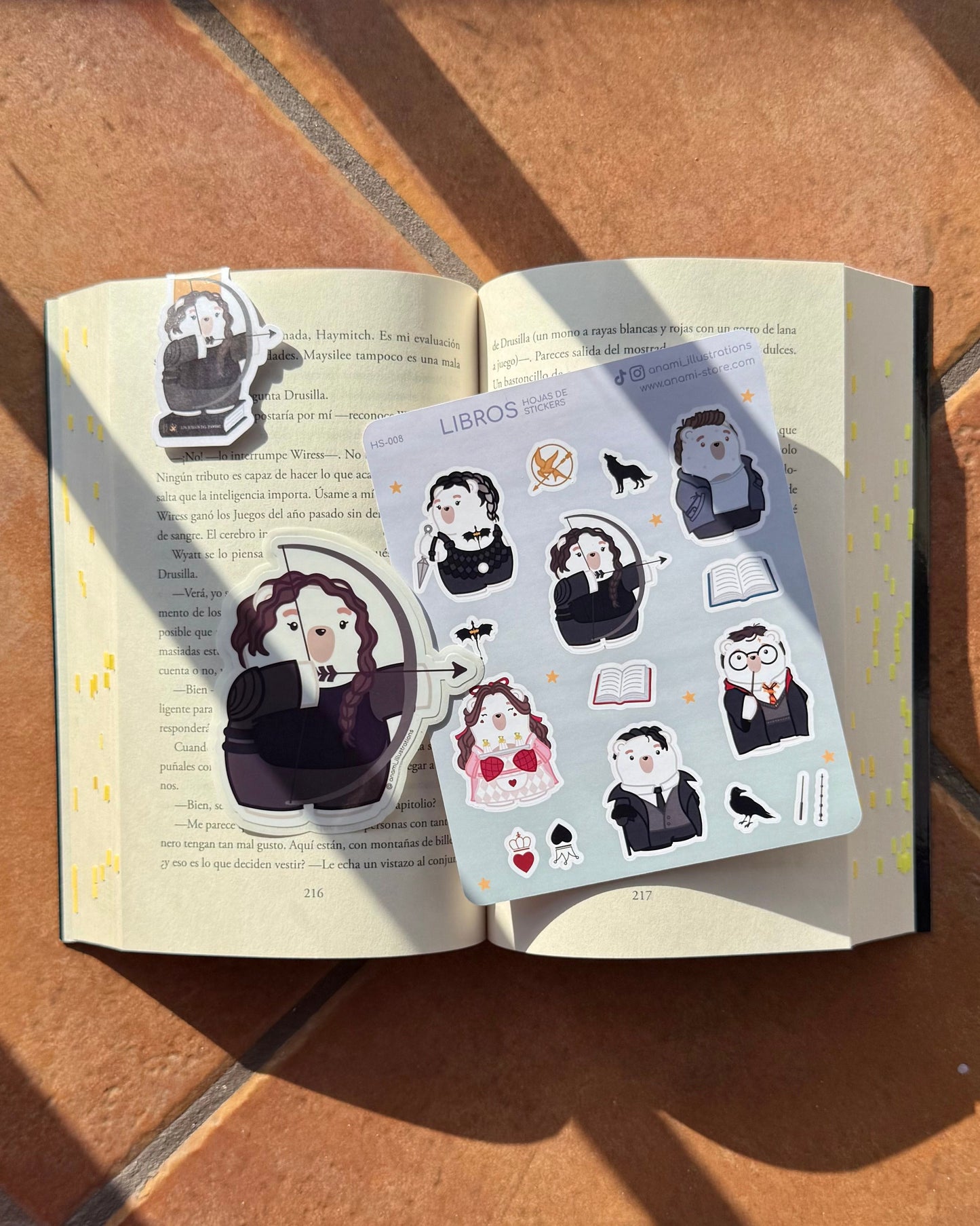 Hoja de stickers de Personajes de Libros