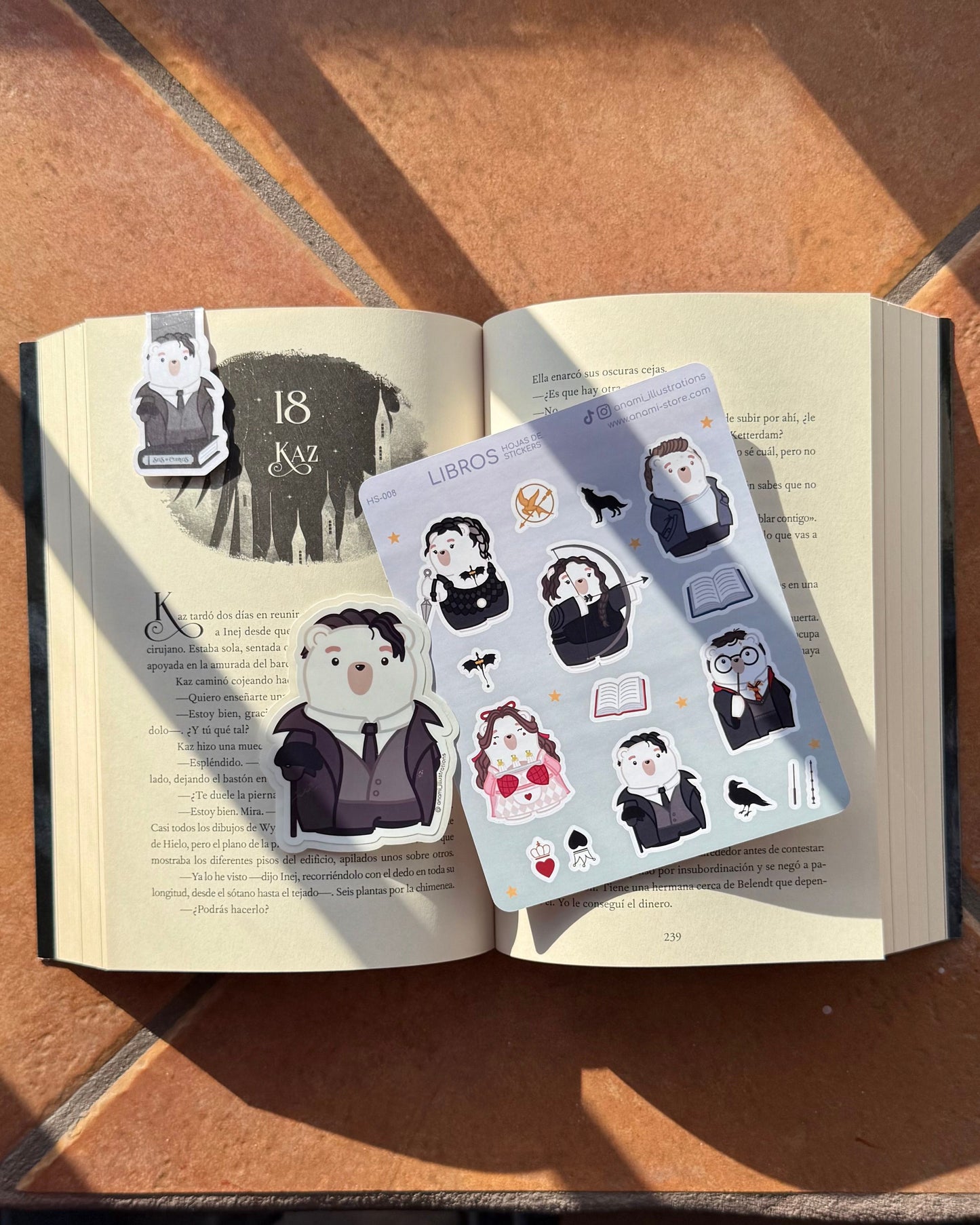 Hoja de stickers de Personajes de Libros