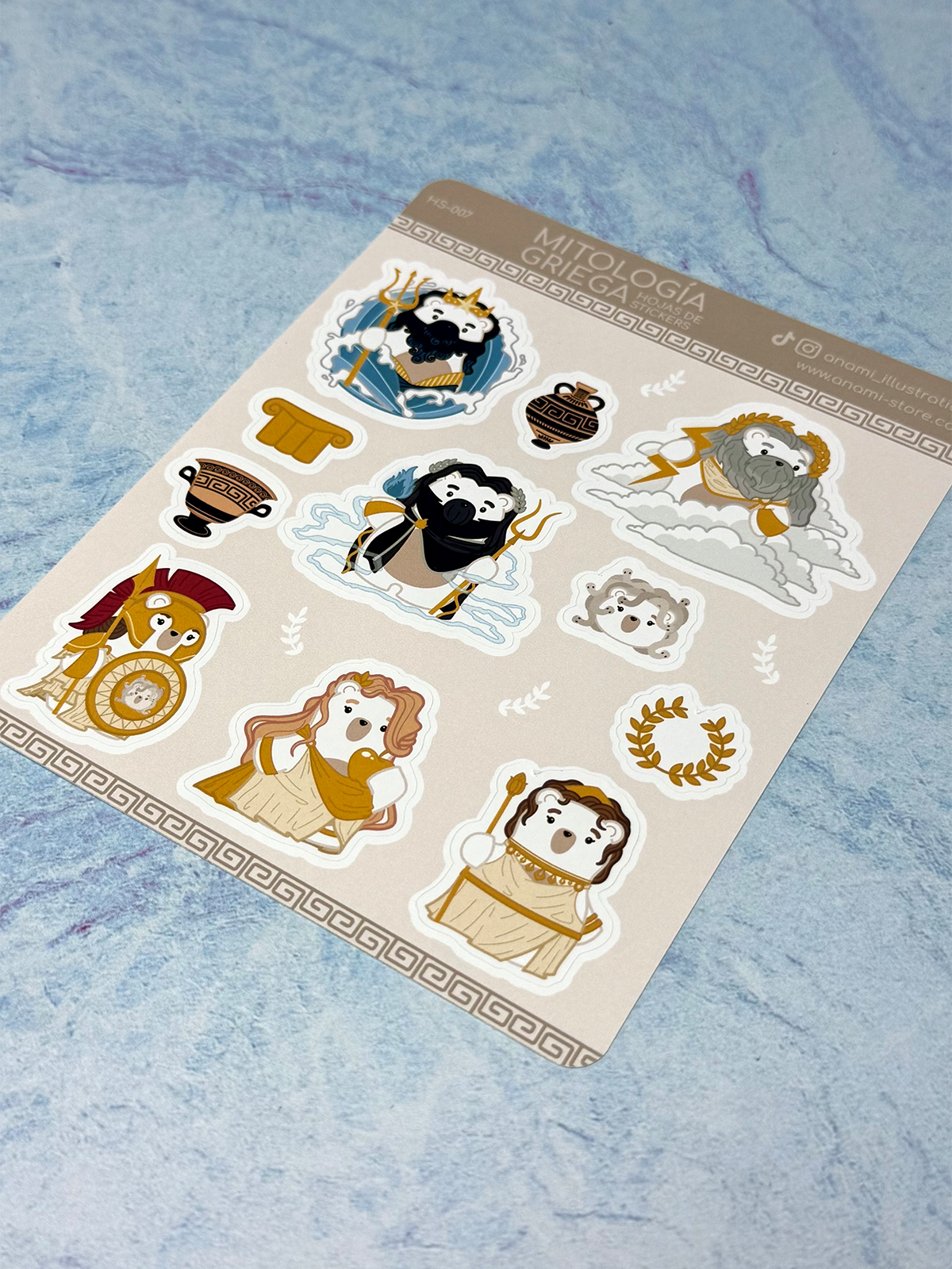 Hoja de stickers de Mitología Griega