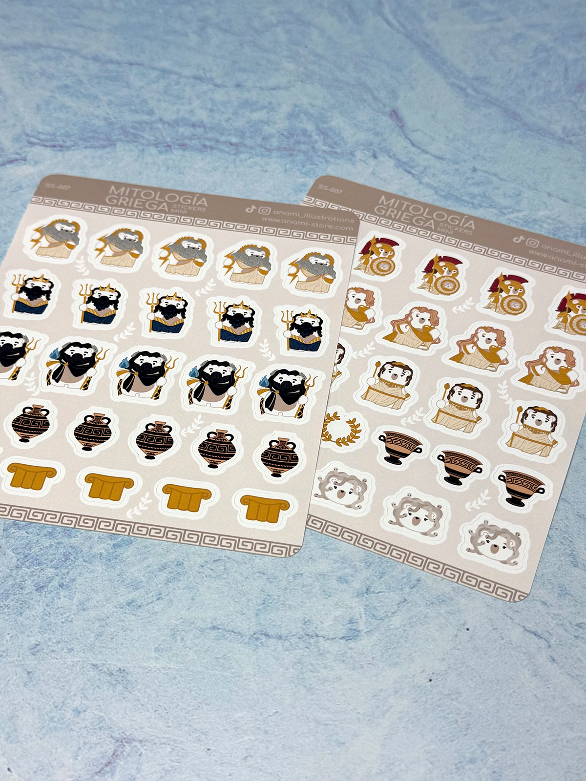 Hojas de stickers pequeñas de Mitología Griega