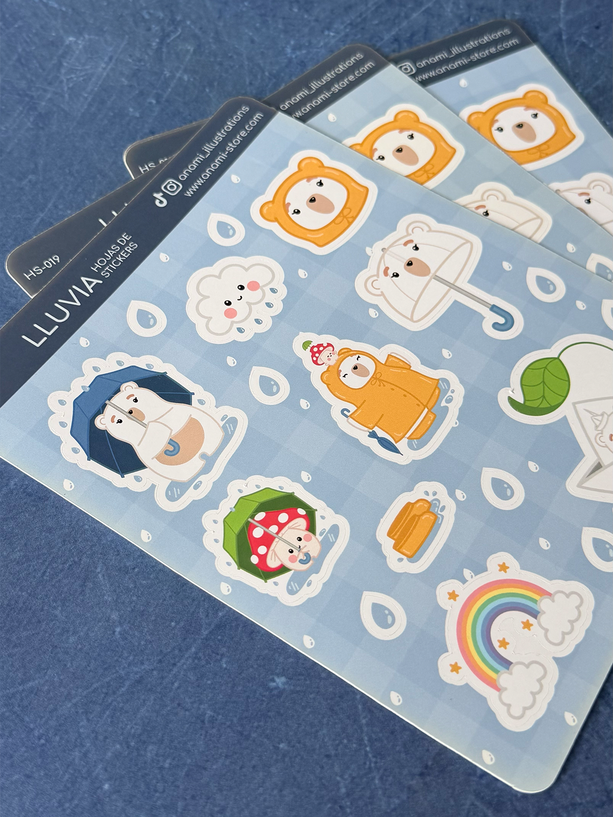 Hoja de stickers de Lluvia