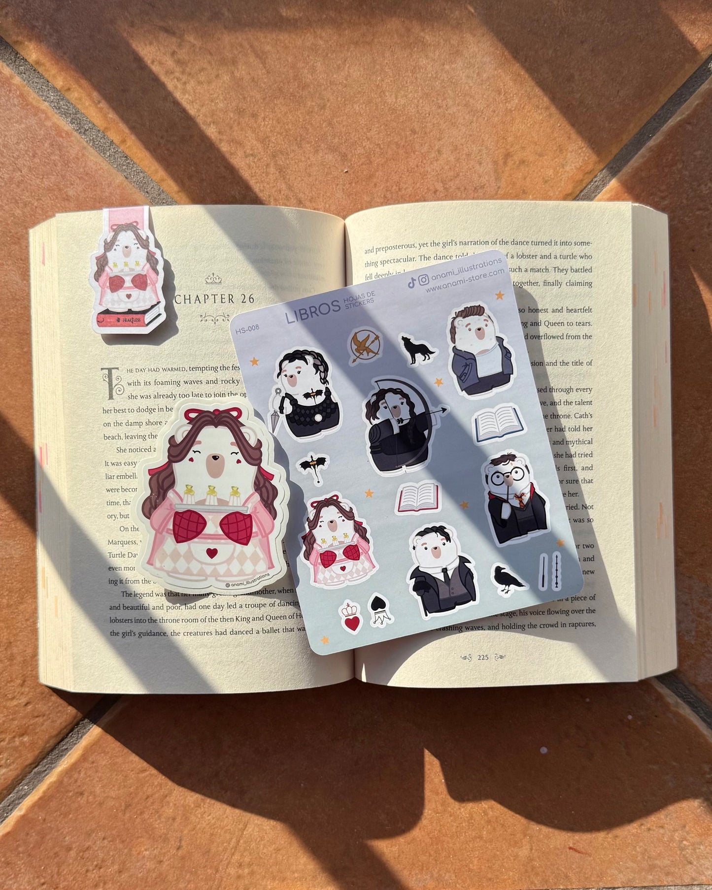 Hoja de stickers de Personajes de Libros