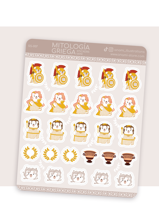 Hojas de stickers pequeñas de Mitología Griega