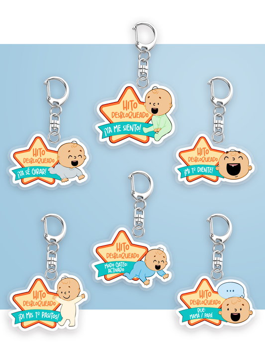 Llaveros de Bebés - Versión Hitos Desbloqueados