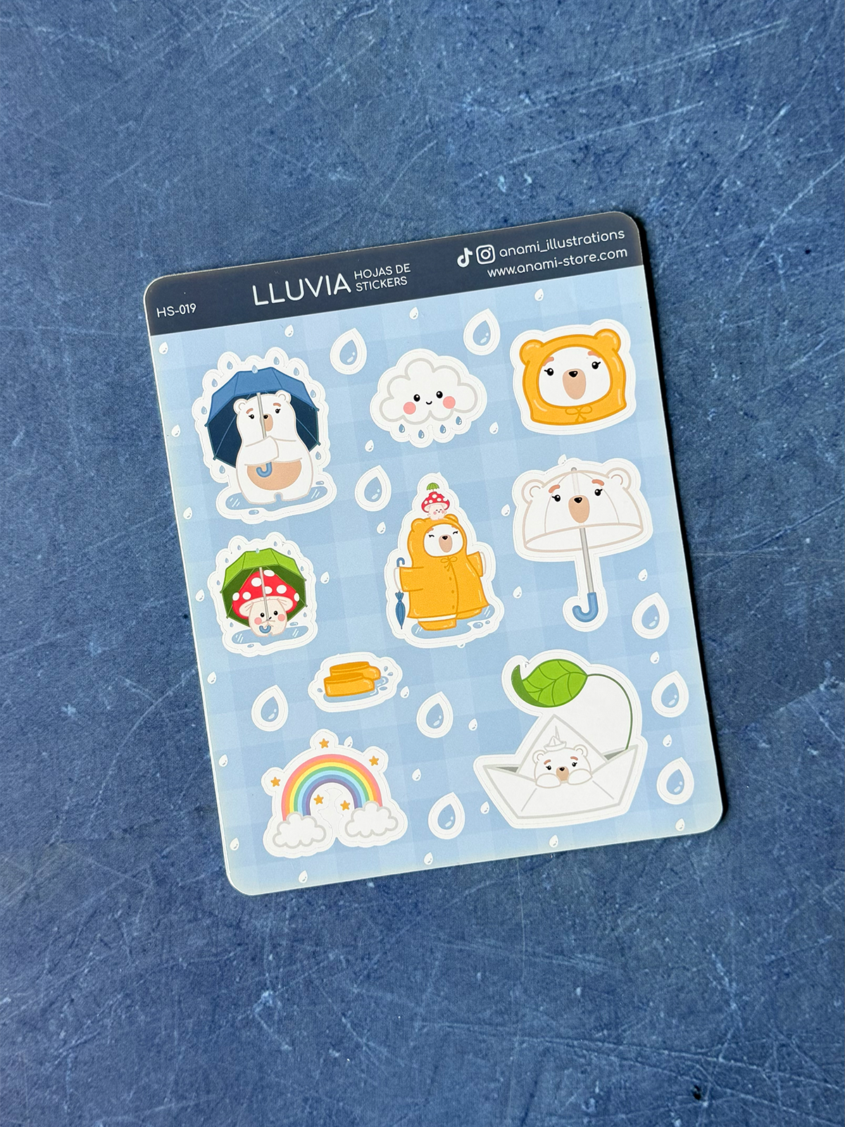 Hoja de stickers de Lluvia