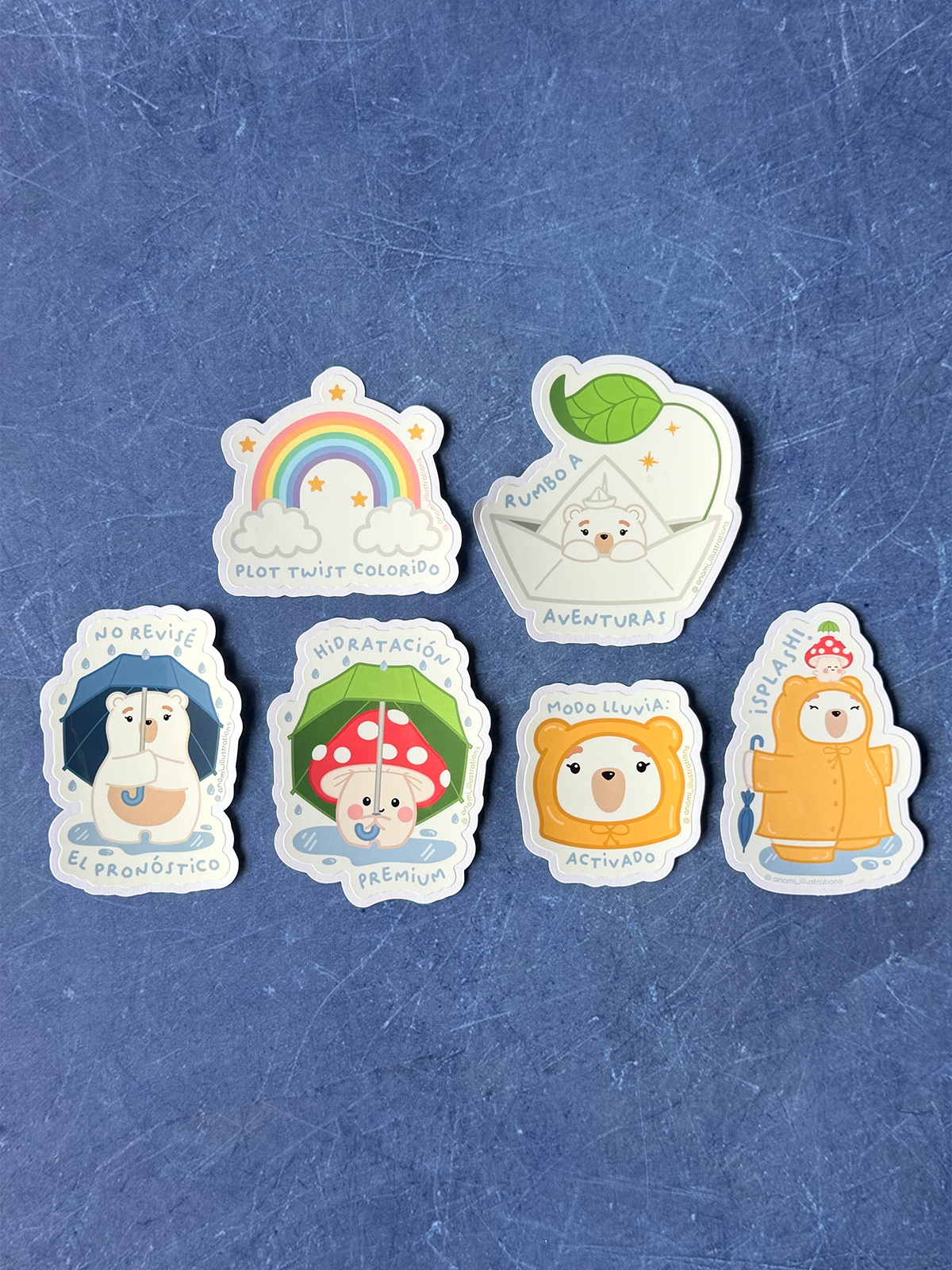 Stickers individuales de Lluvia