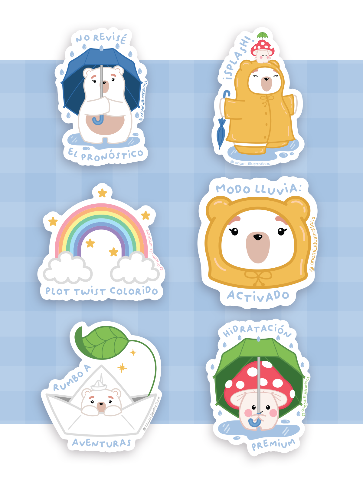Stickers individuales de Lluvia